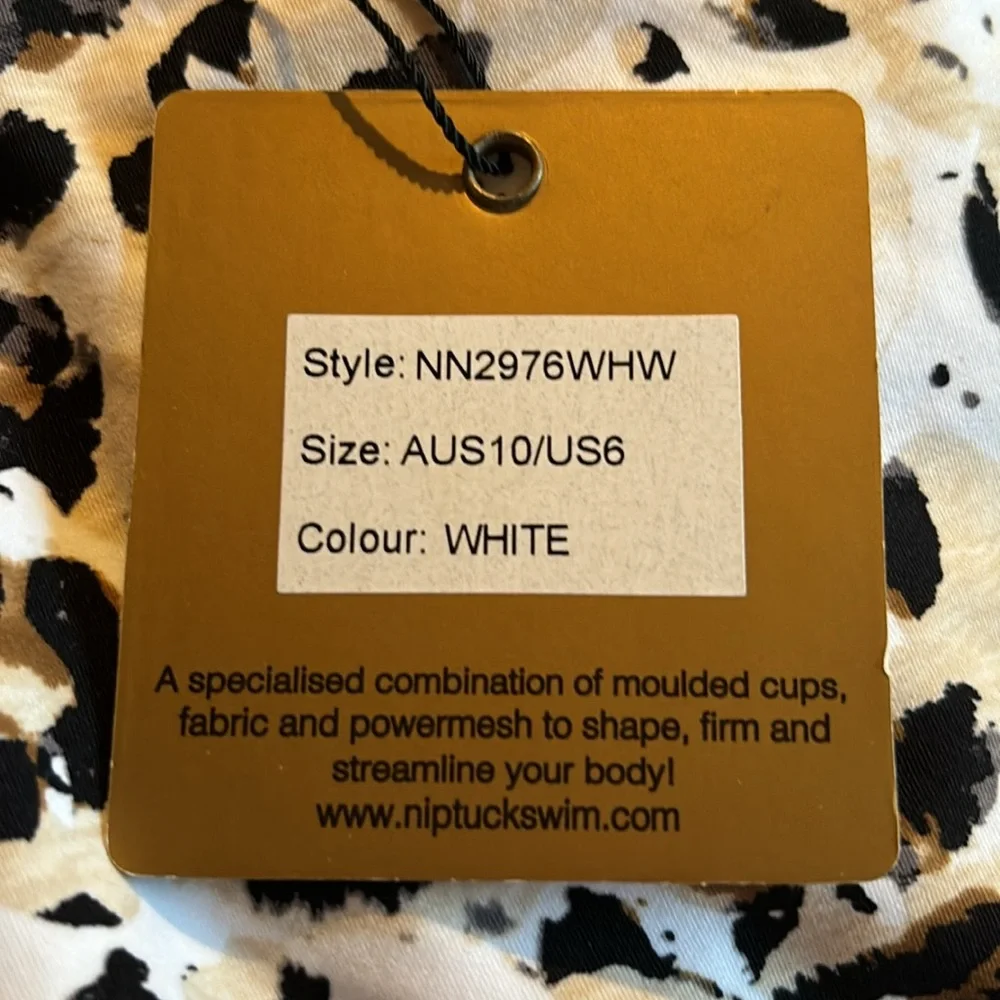 NWT Nip Tuck Swim one piece leopard print bathing suit with wrap top & ruching - Picture 13 of 16